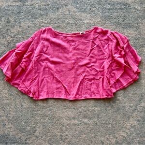Anthropologie Pink Ruffled Women's Top